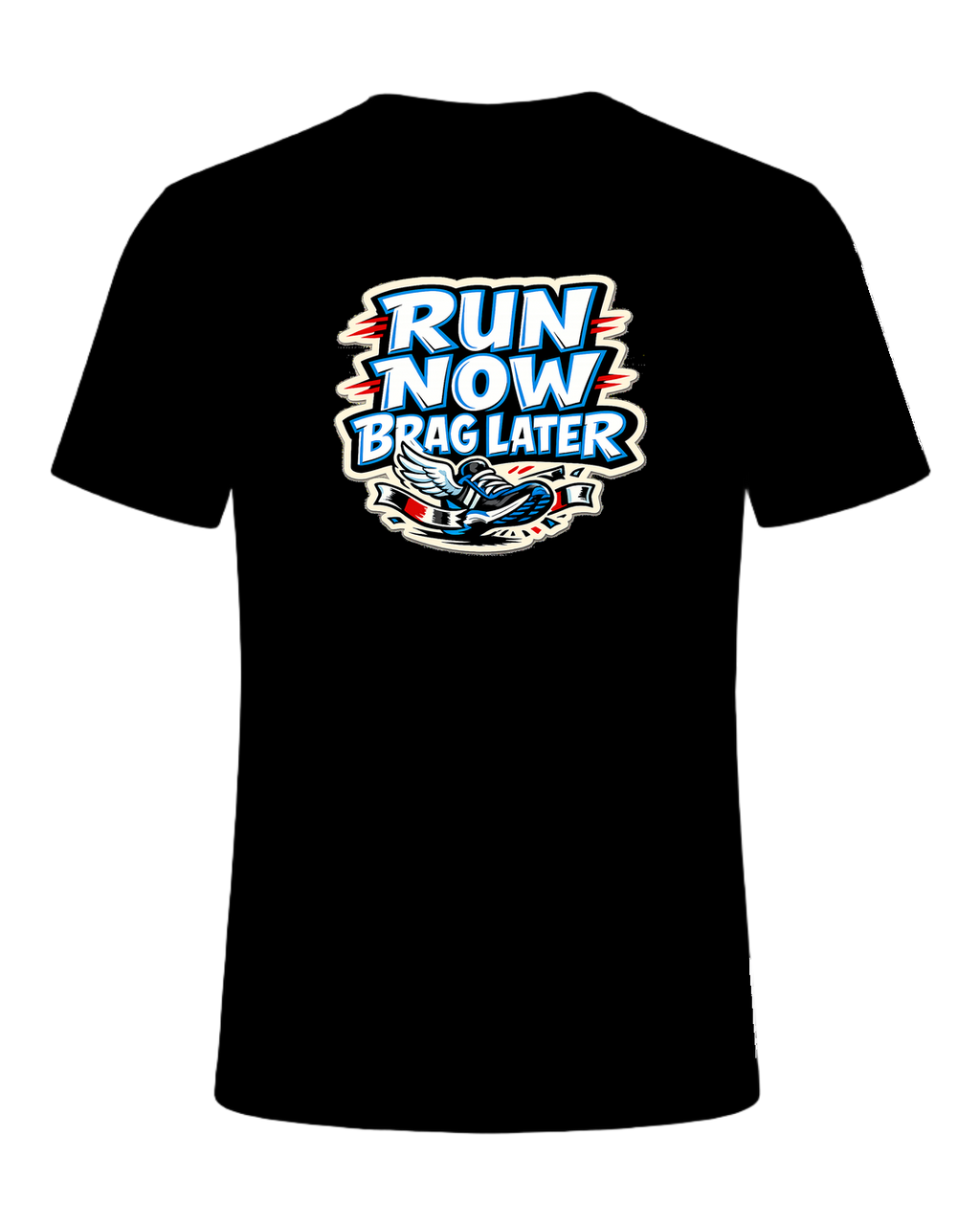 Run Now Brag Later Tee — Black