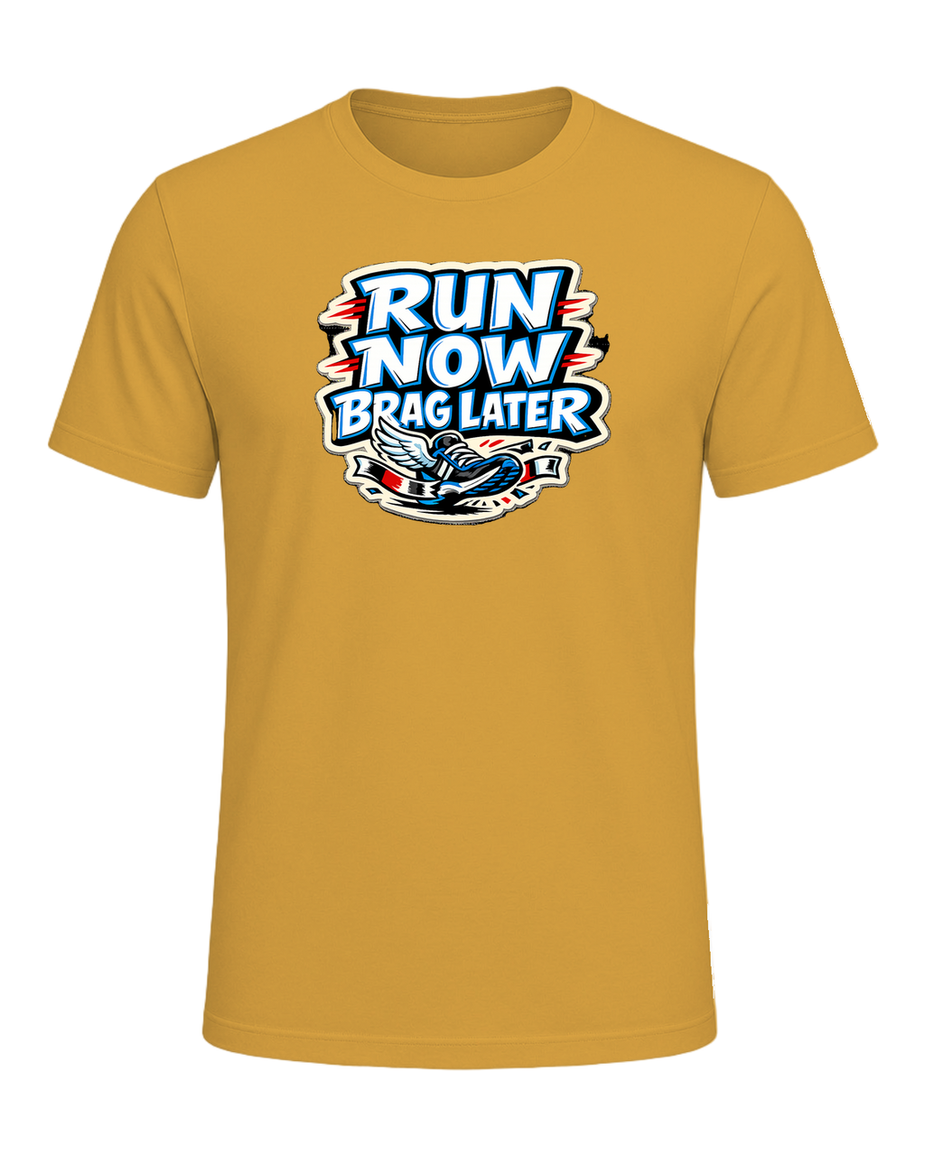 Run Now Brag Later Tee — Heather Mustard