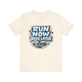 Runner Gift T-Shirt — Run Now Brag Later — running t-shirt design by Reggie