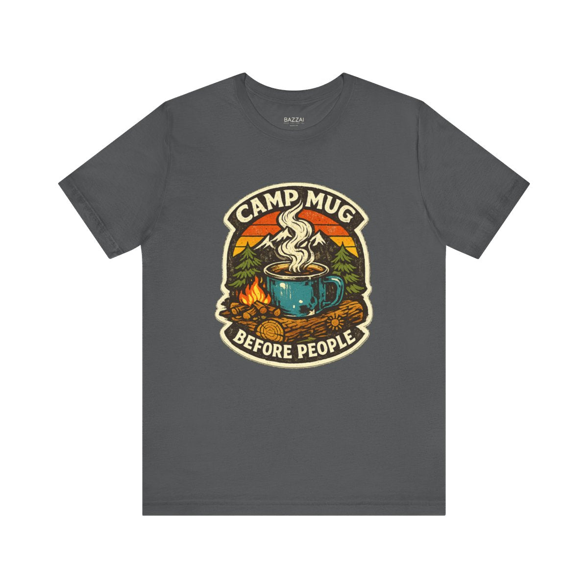 Camping Coffee T-Shirt — Camp Mug Before People — coffees t-shirt design by Sol