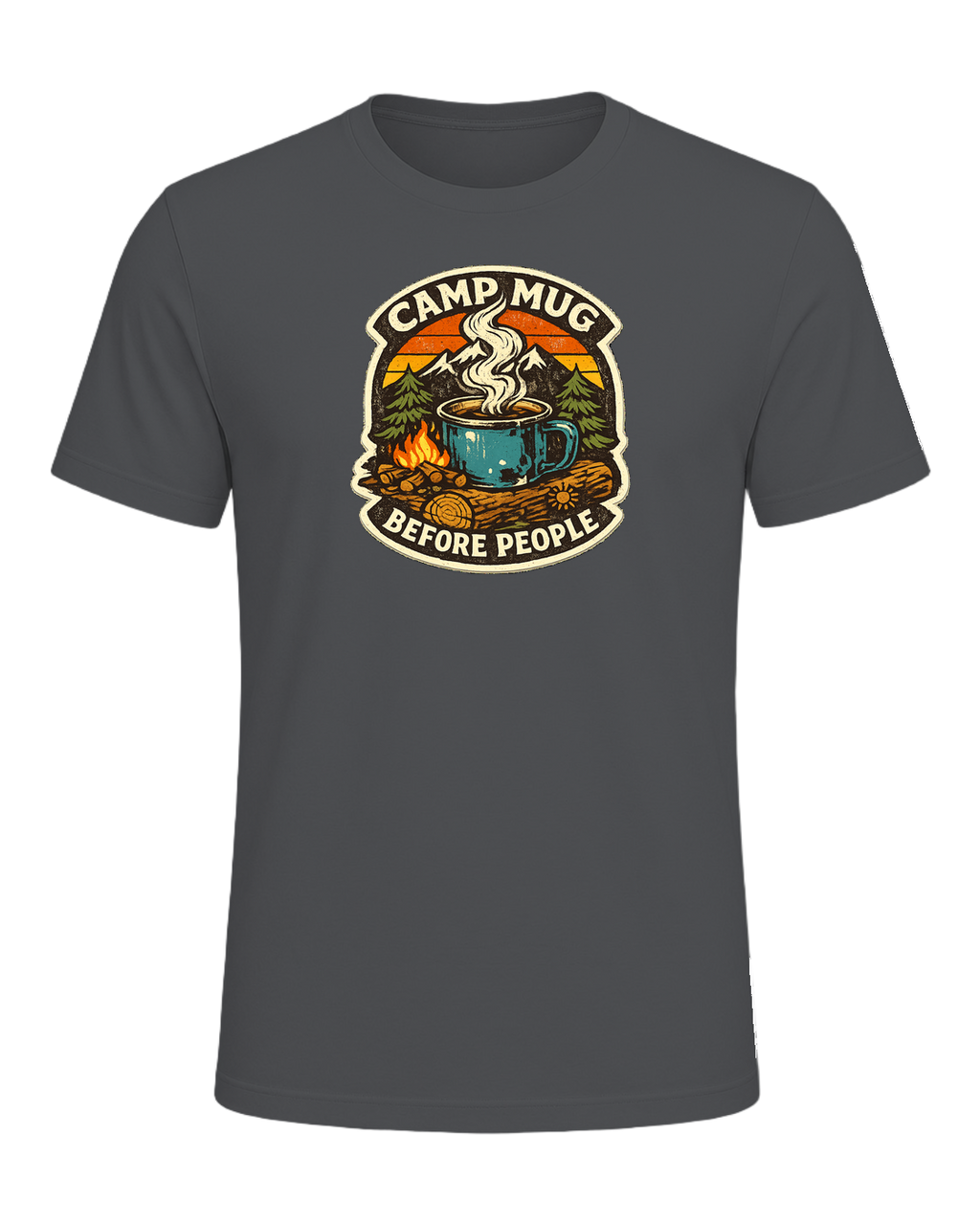 Camp Mug Before People Tee — Asphalt