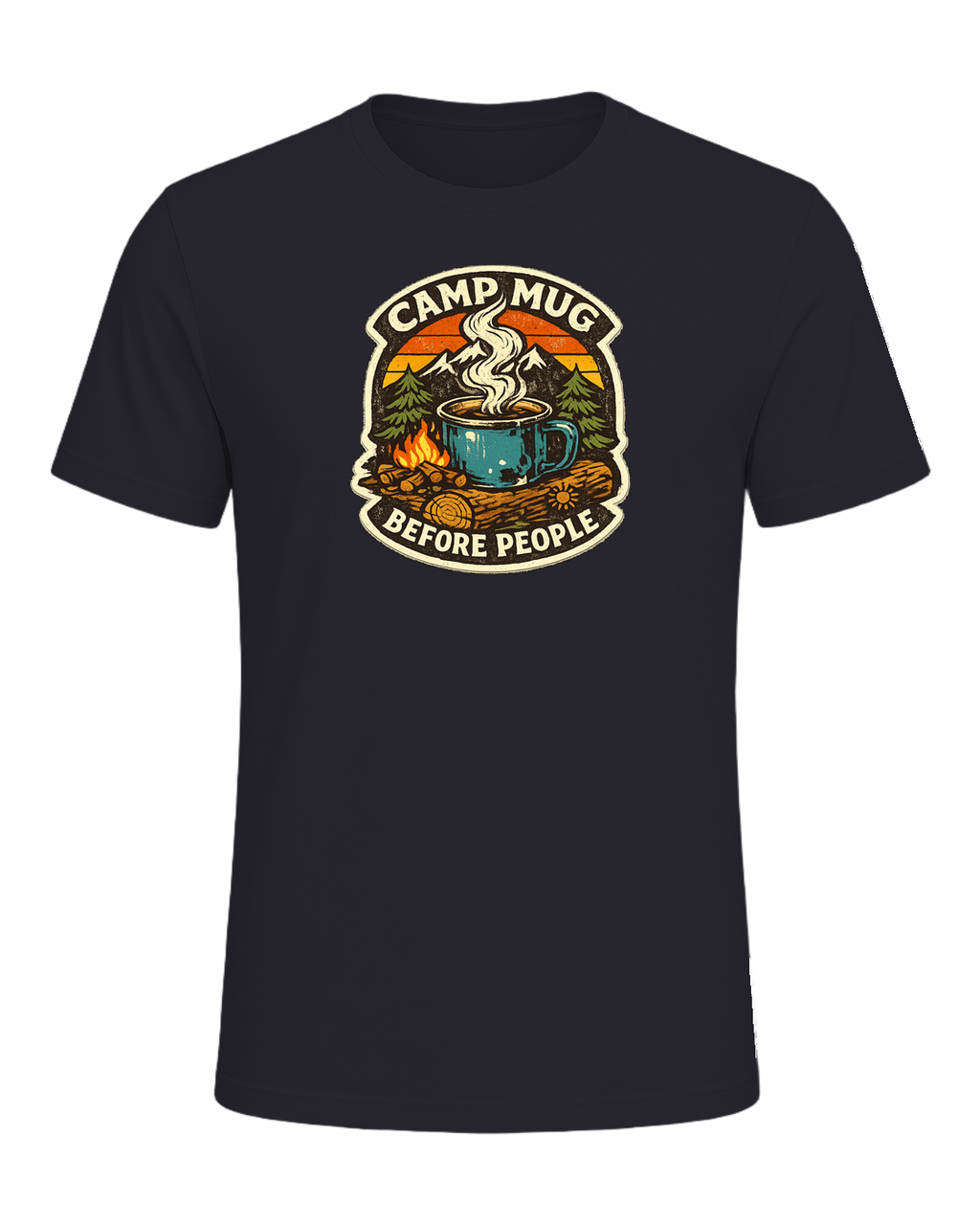 Camp Mug Before People Tee — Dark Grey