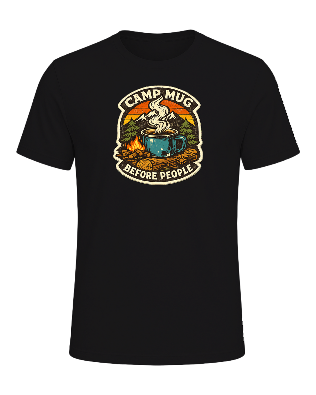 Camp Mug Before People Tee — Dark Grey Heather