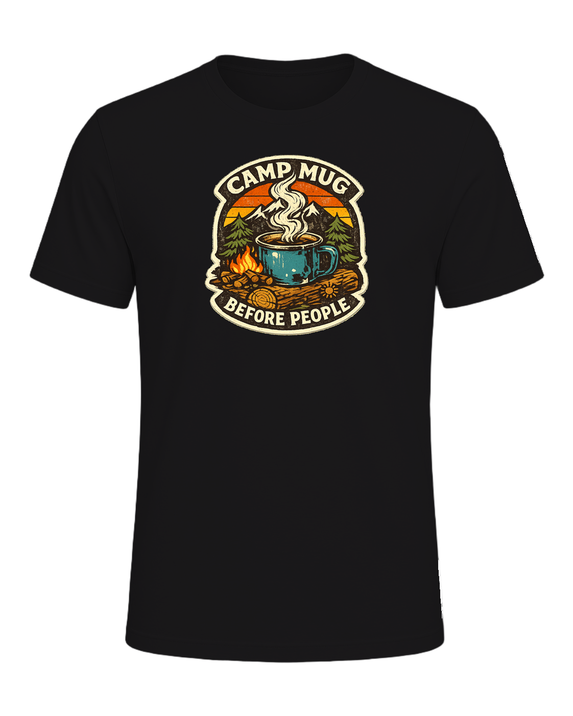 Camp Mug Before People Tee — Dark Grey Heather