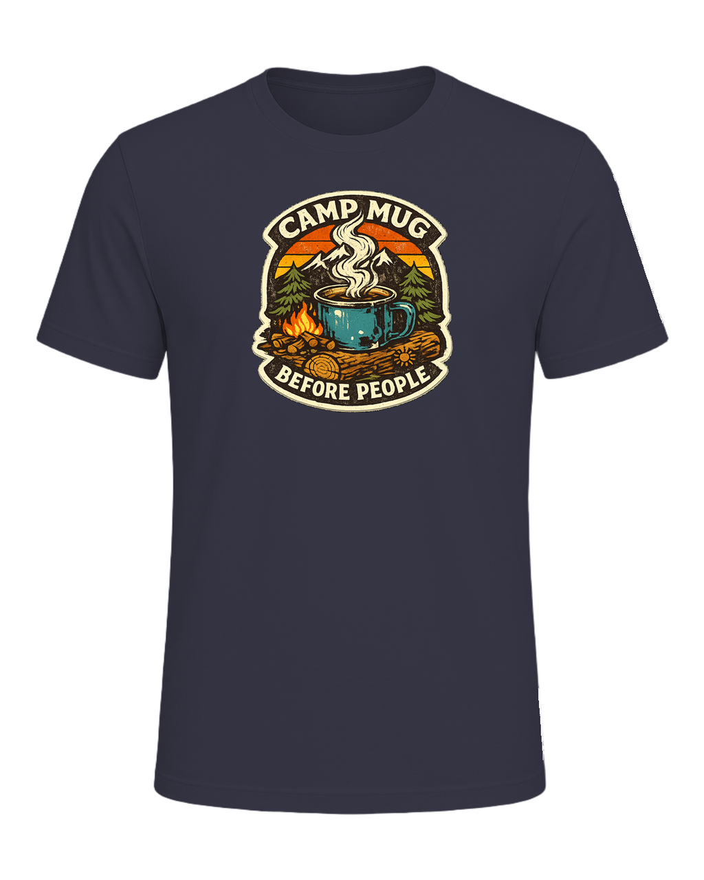 Camp Mug Before People Tee — Heather Midnight Navy