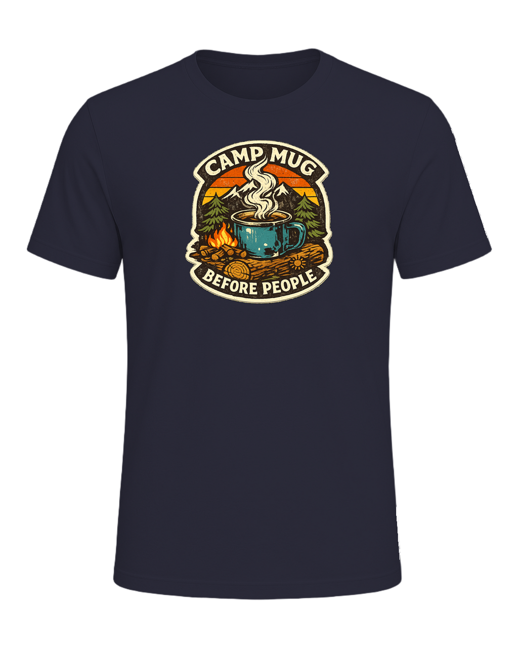 Camp Mug Before People Tee — Heather Navy