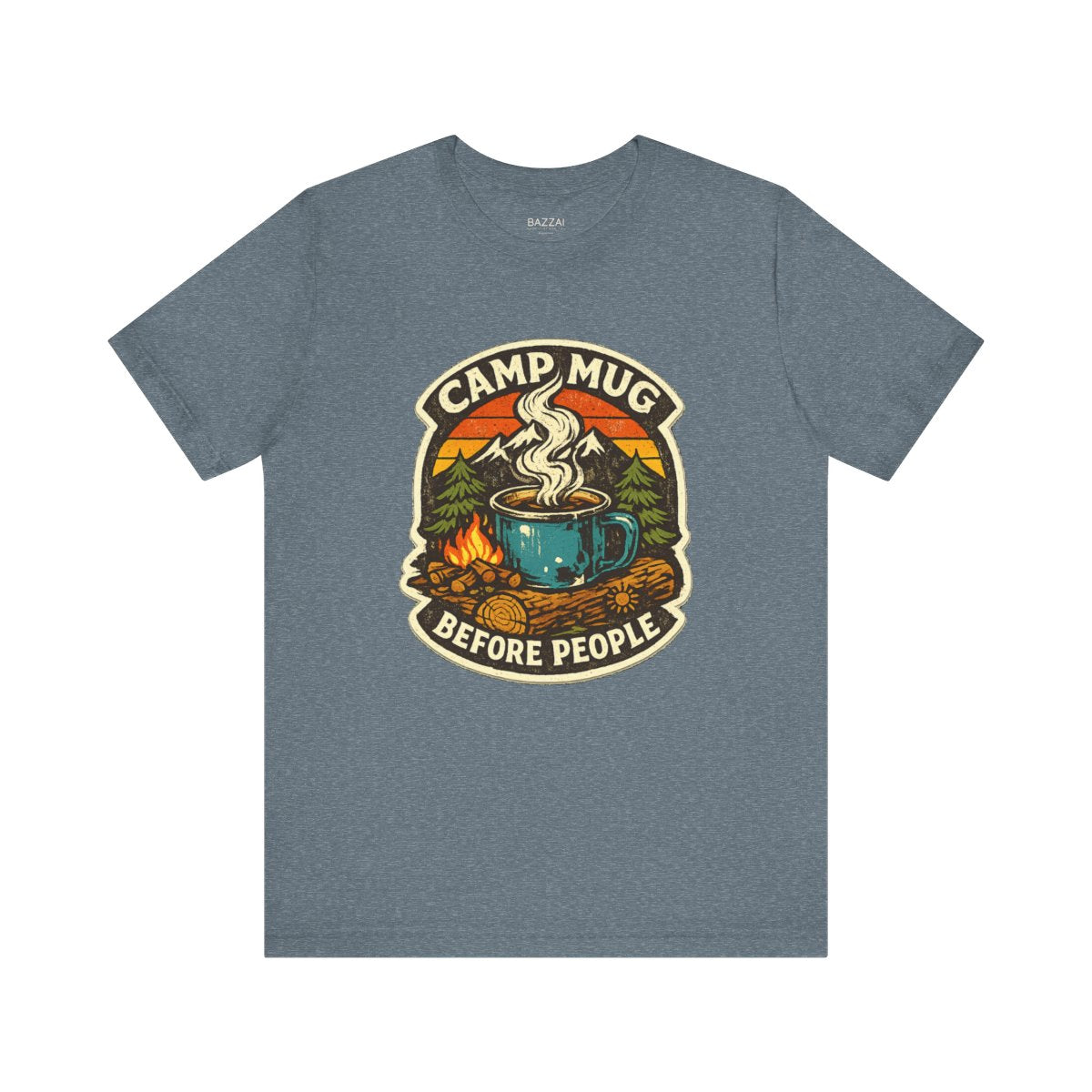 Camping Coffee T-Shirt — Camp Mug Before People — coffees t-shirt design by Sol