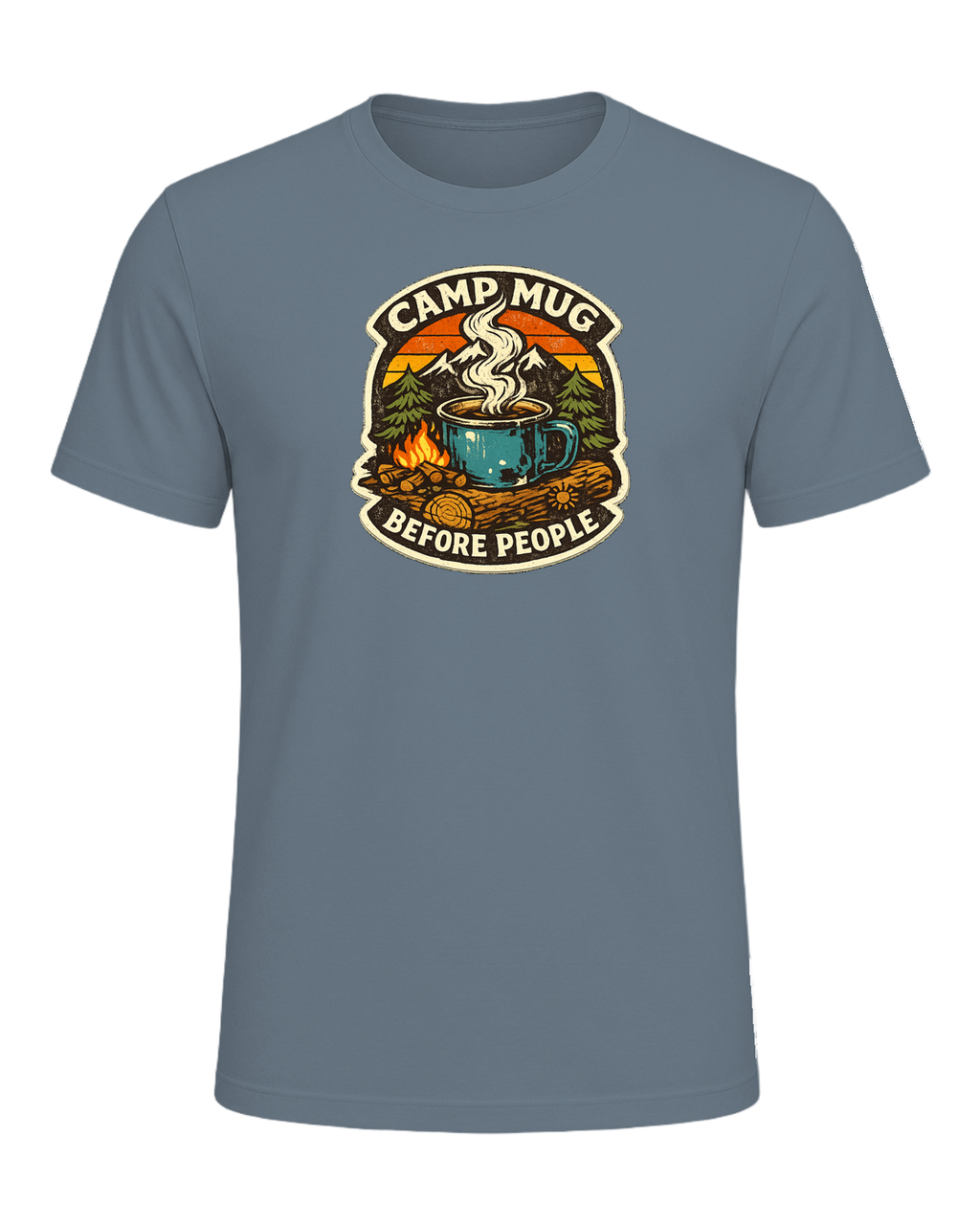 Camp Mug Before People Tee — Heather Slate