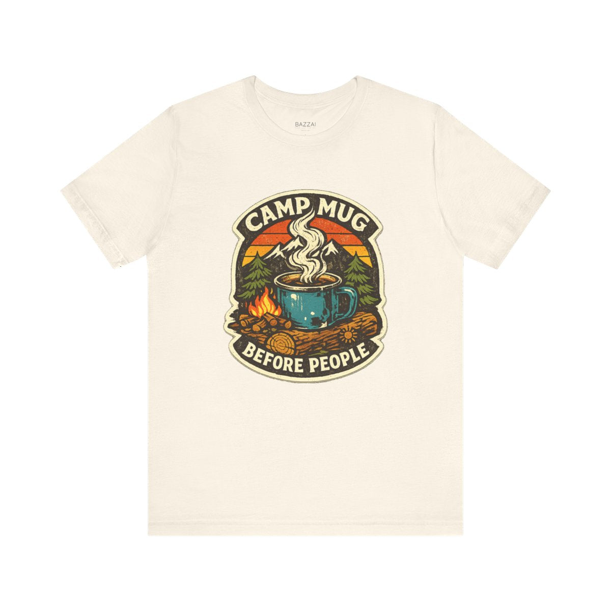 Camping Coffee T-Shirt — Camp Mug Before People — coffees t-shirt design by Sol
