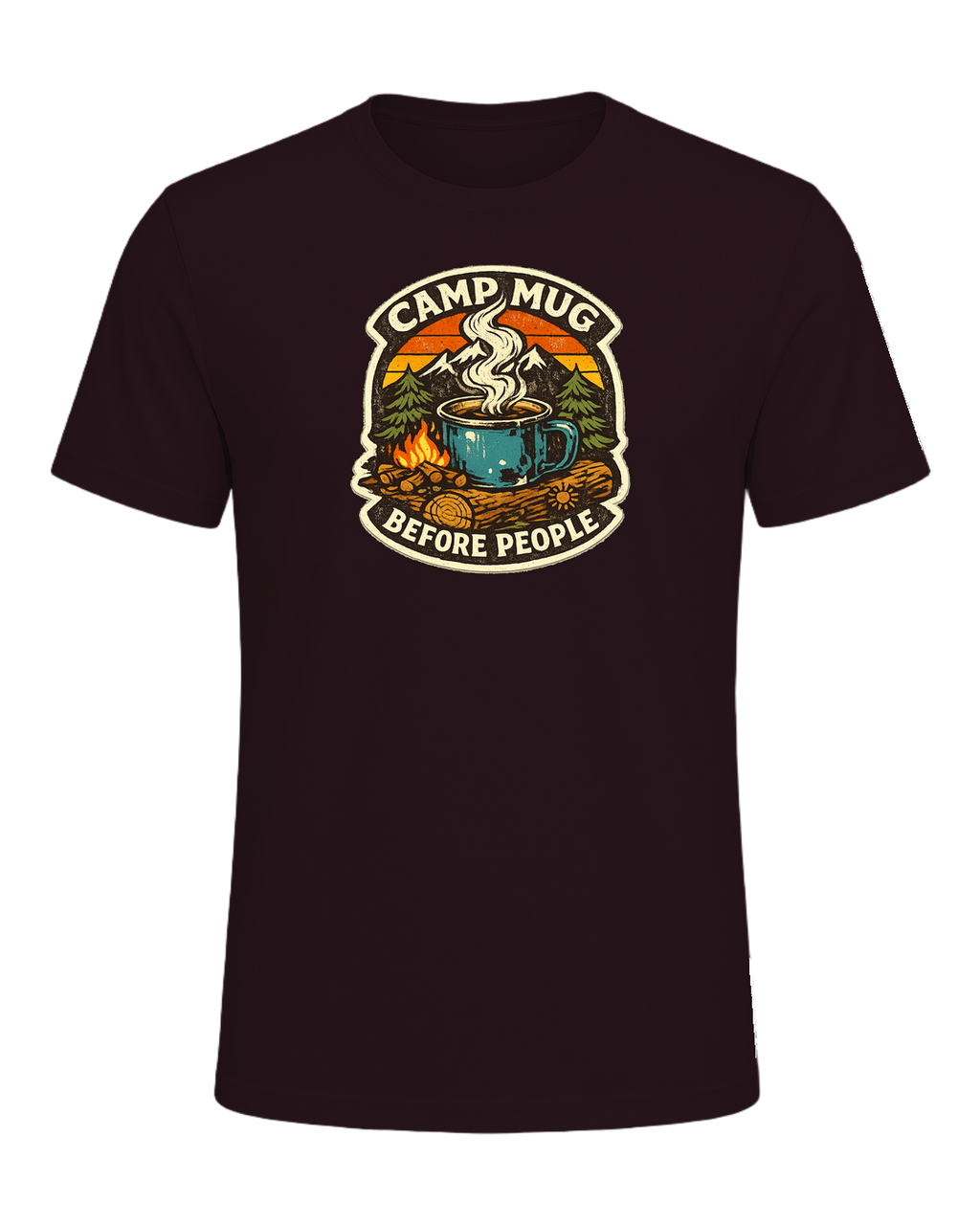 Camp Mug Before People Tee — Oxblood Black