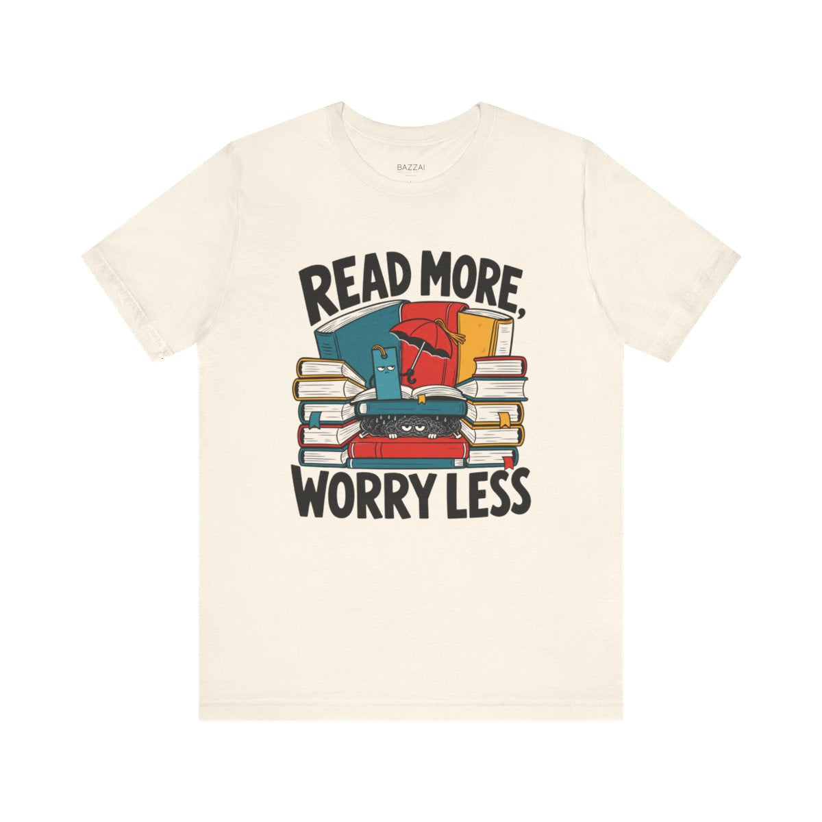 Reading Lover T-Shirt — Read More, Worry Less — books t-shirt design