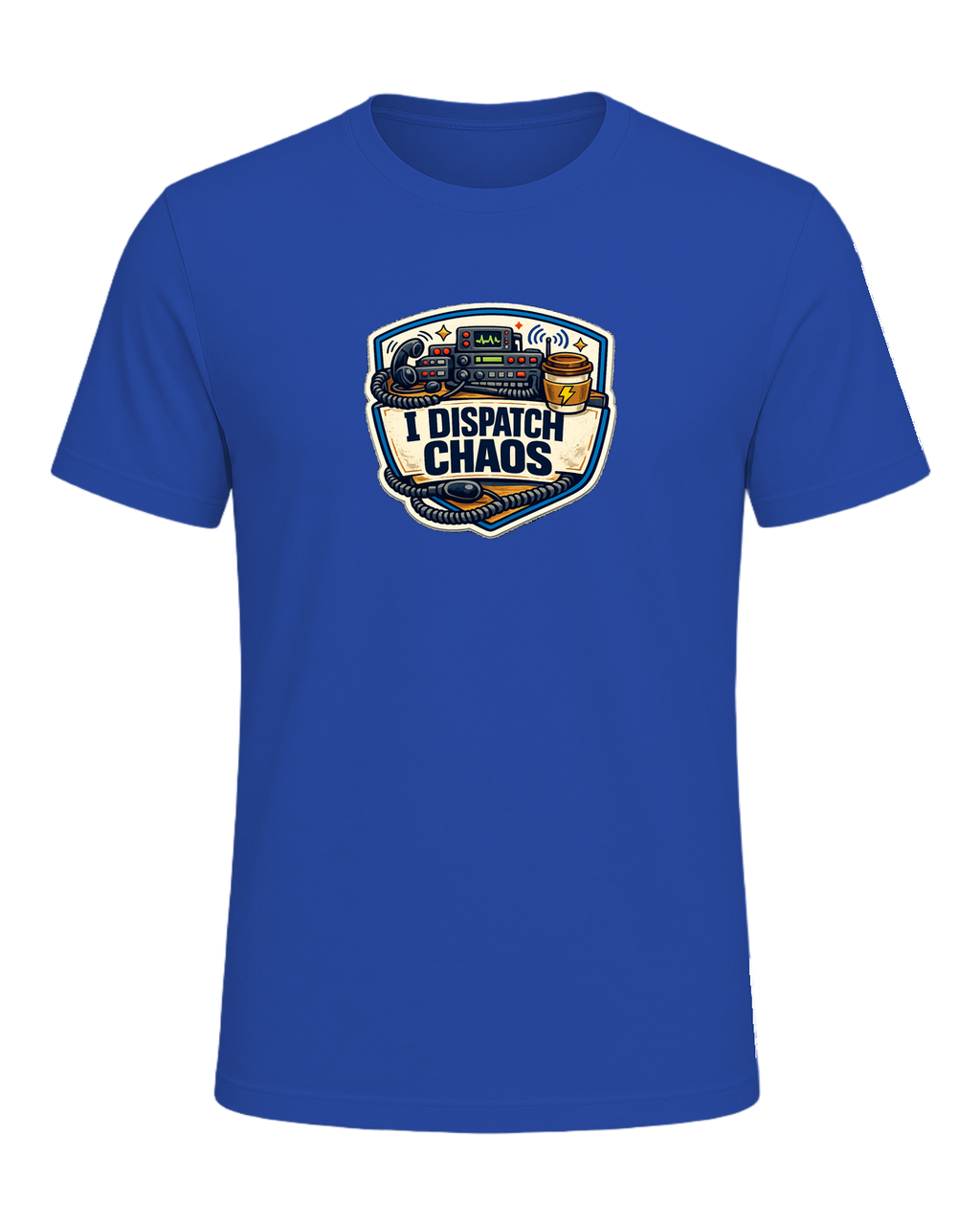 A funny emergency dispatcher tee for the calm voice behind every chaotic shift. — True Royal