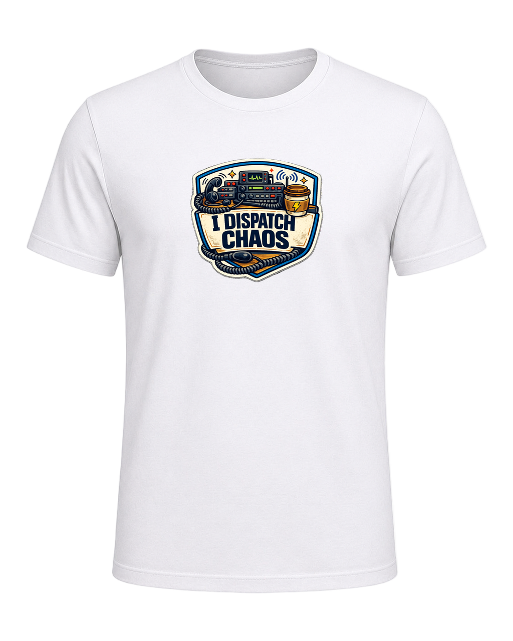 A funny emergency dispatcher tee for the calm voice behind every chaotic shift. — White