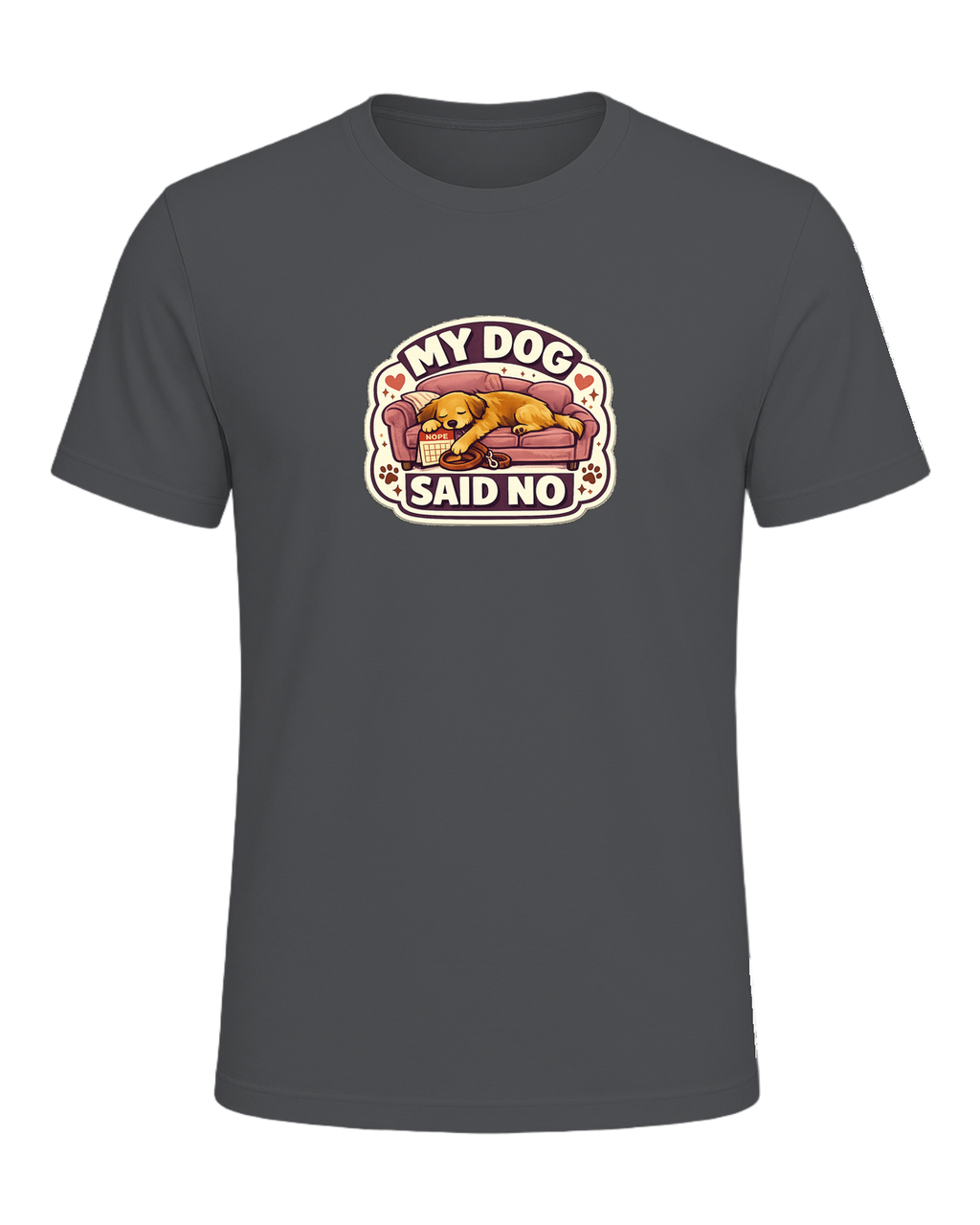 A cozy funny dog mom tee for anyone whose dog gets final say on the schedule. — Asphalt