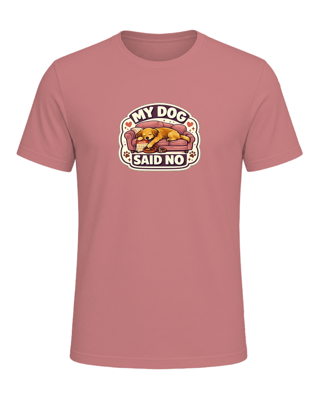 A cozy funny dog mom tee for anyone whose dog gets final say on the schedule. — Heather Mauve