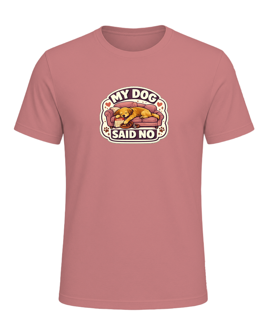 A cozy funny dog mom tee for anyone whose dog gets final say on the schedule. — Heather Mauve