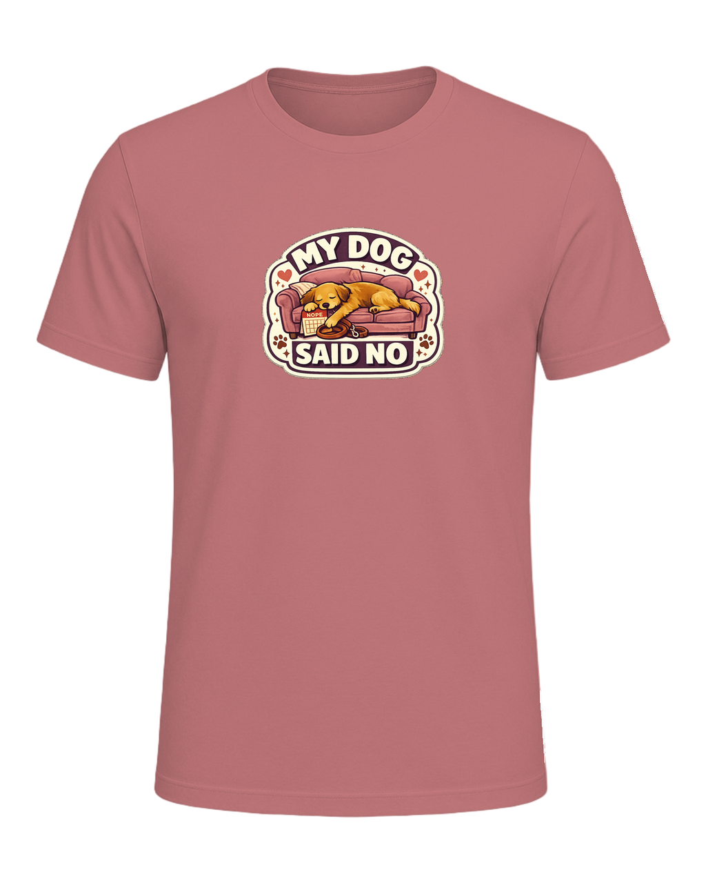 A cozy funny dog mom tee for anyone whose dog gets final say on the schedule. — Mauve