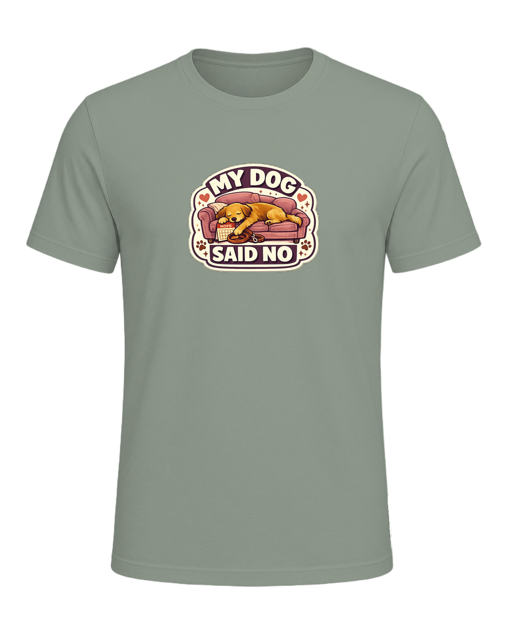 A cozy funny dog mom tee for anyone whose dog gets final say on the schedule. — Sage