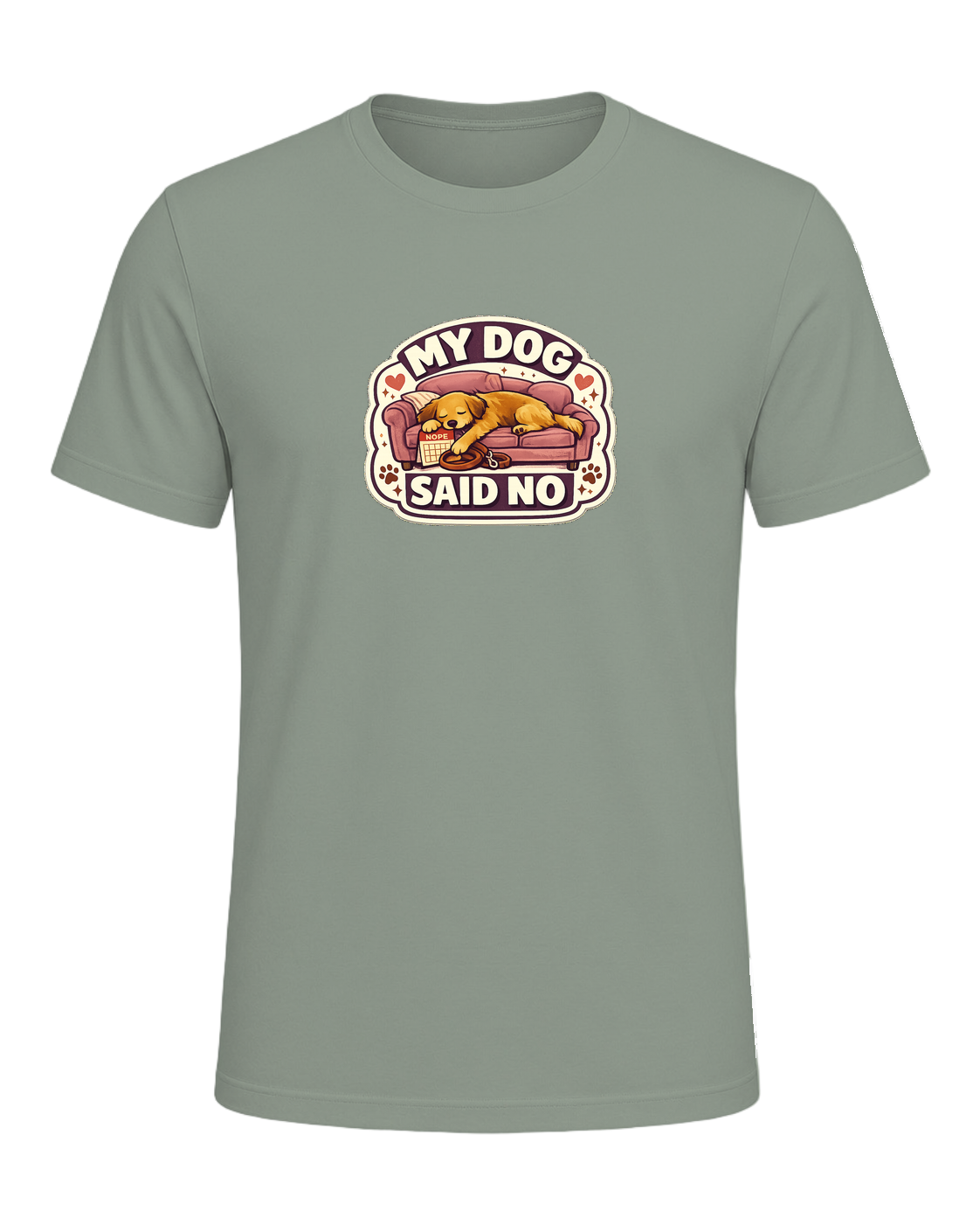 A cozy funny dog mom tee for anyone whose dog gets final say on the schedule. — Sage