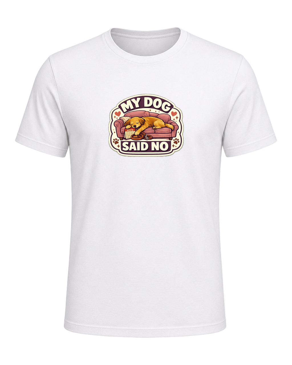 A cozy funny dog mom tee for anyone whose dog gets final say on the schedule. — White
