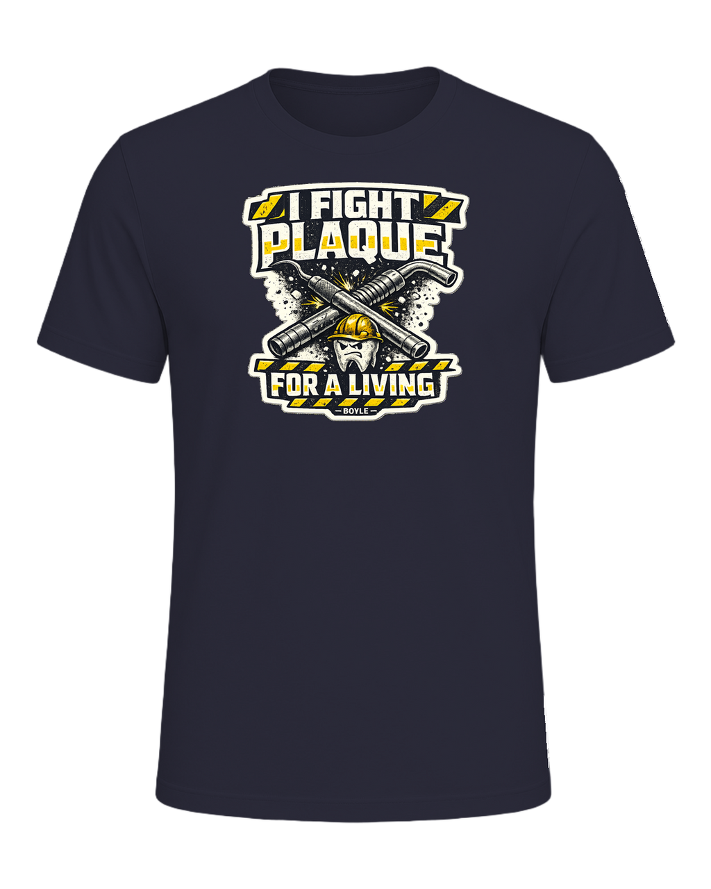 I Fight Plaque For A Living Tee — Heather Navy