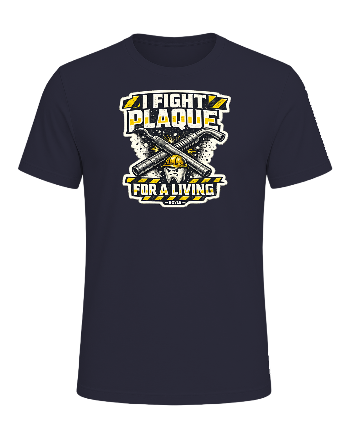 I Fight Plaque For A Living Tee — Heather Navy