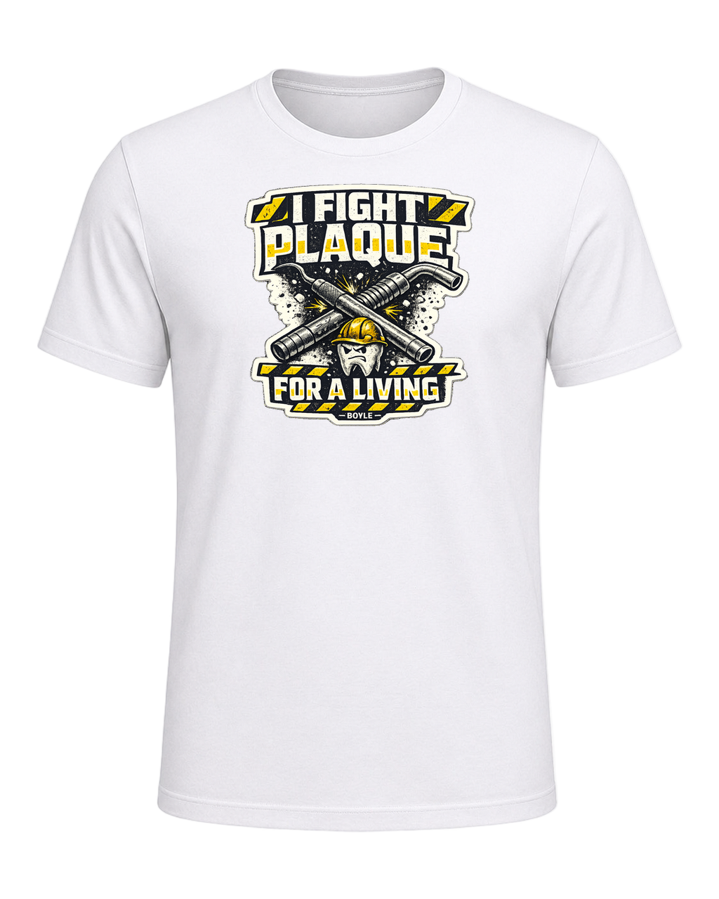 I Fight Plaque For A Living Tee — White
