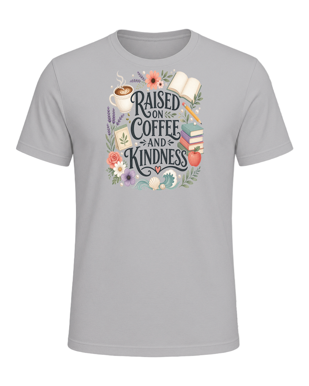 RAISED ON COFFEE AND KINDNESS — Athletic Heather