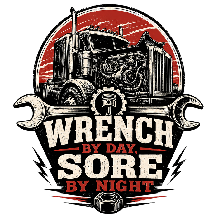 Wrench by Day, Sore by Night - Clean Typography
