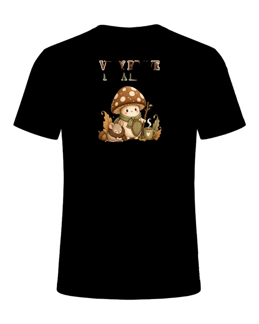 VERY BRAVE FOR A LITTLE MUSHROOM — Black