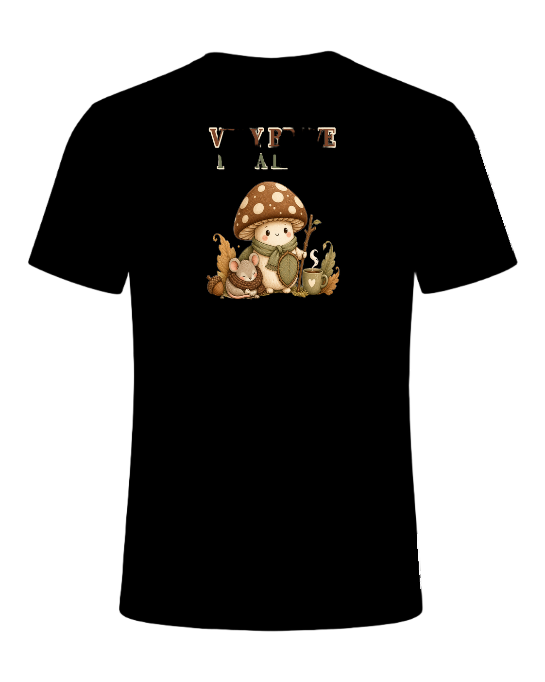 VERY BRAVE FOR A LITTLE MUSHROOM — Black
