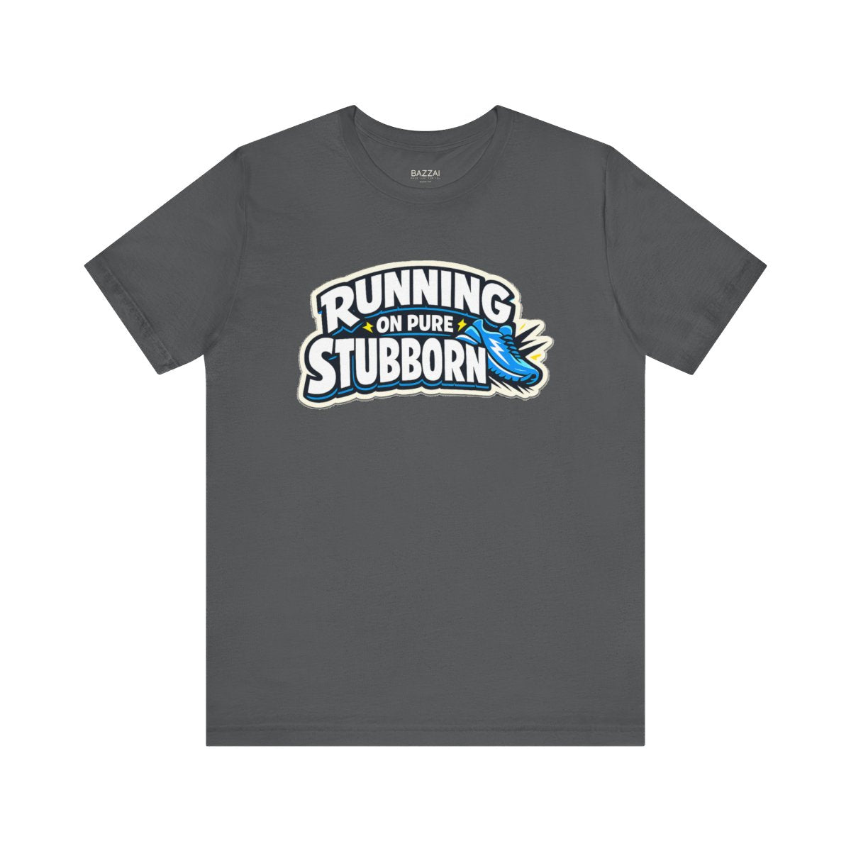 Marathon Runner T-Shirt — Running on Pure Stubborn — running t-shirt design by Reggie