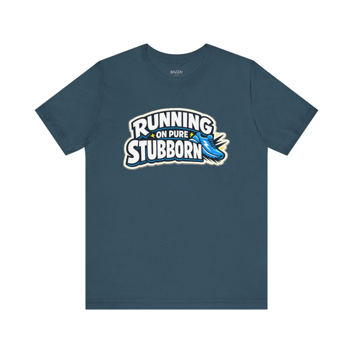 Marathon Runner T-Shirt — Running on Pure Stubborn — running t-shirt design by Reggie