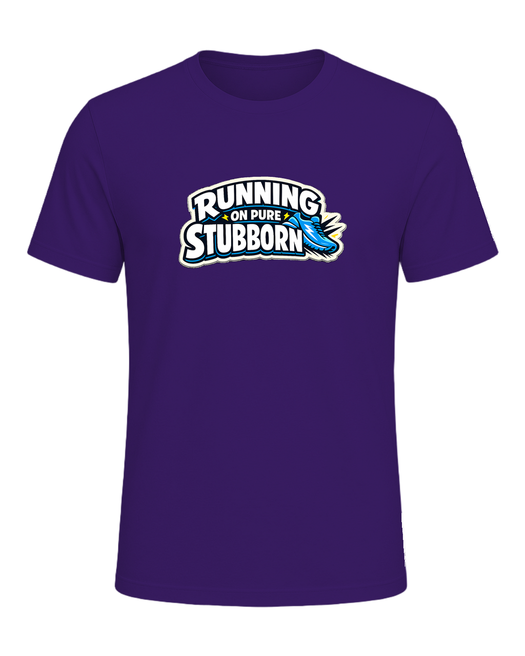 Running On Pure Stubborn Tee — Team Purple