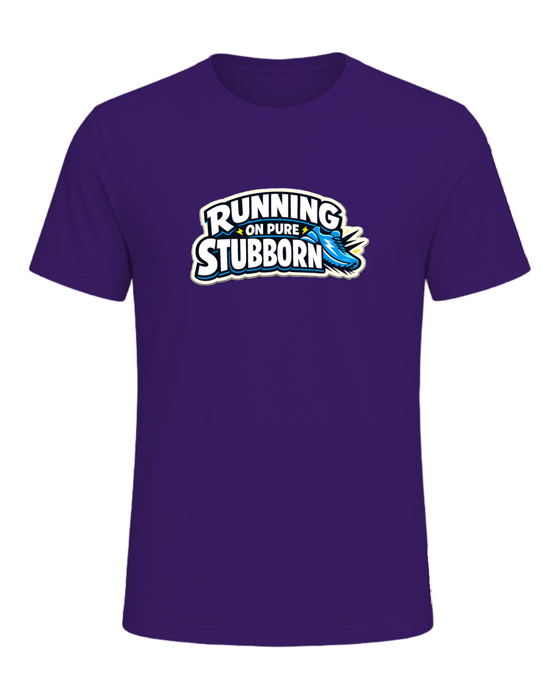 Running On Pure Stubborn Tee — Team Purple