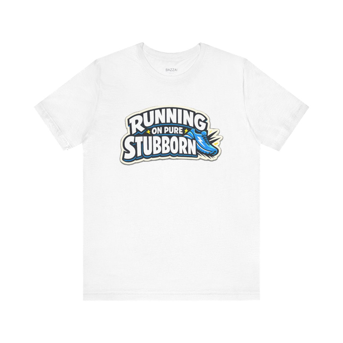 Marathon Runner T-Shirt — Running on Pure Stubborn — running t-shirt design by Reggie