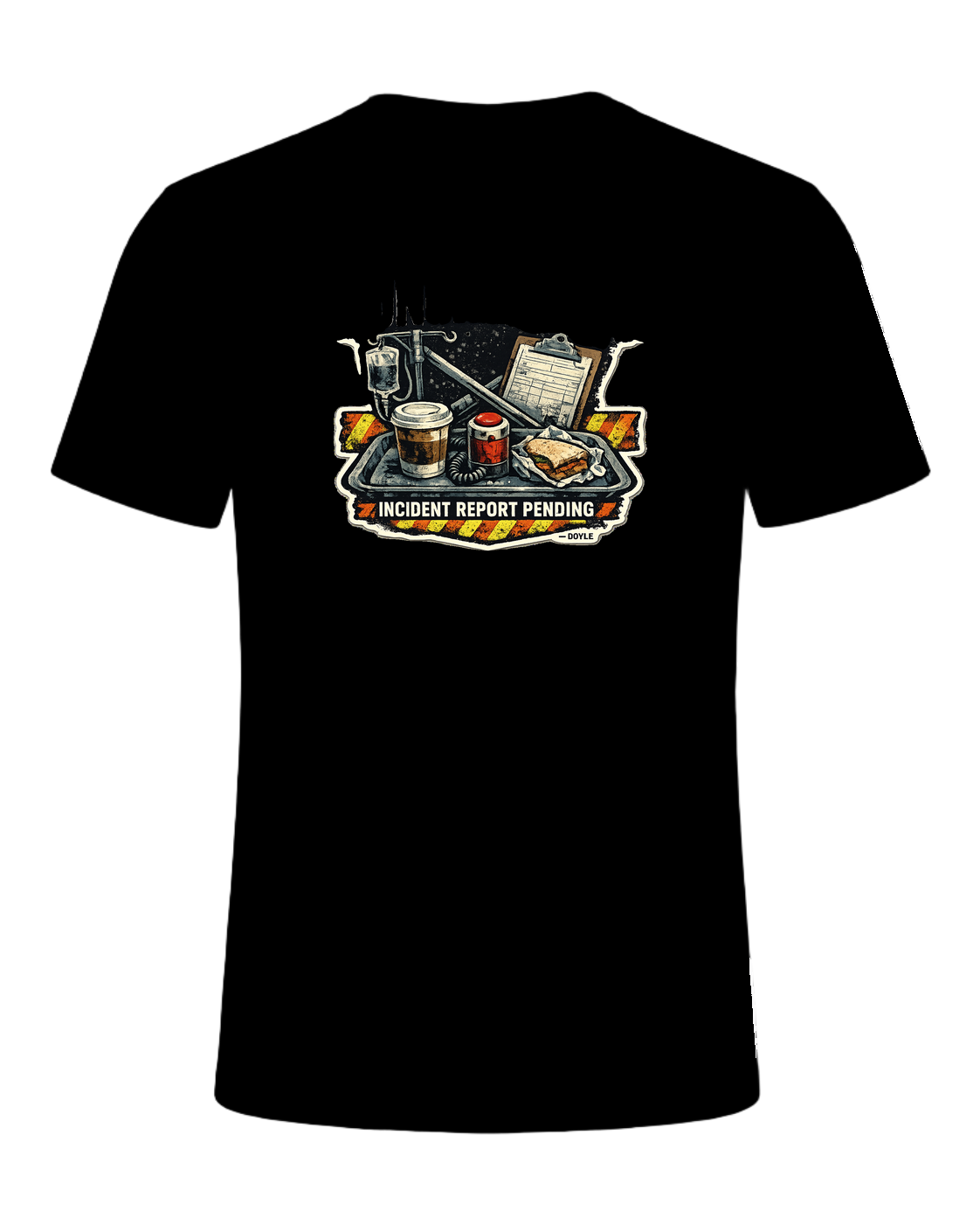 Lunch Break Incident Report Pending Tee — Black
