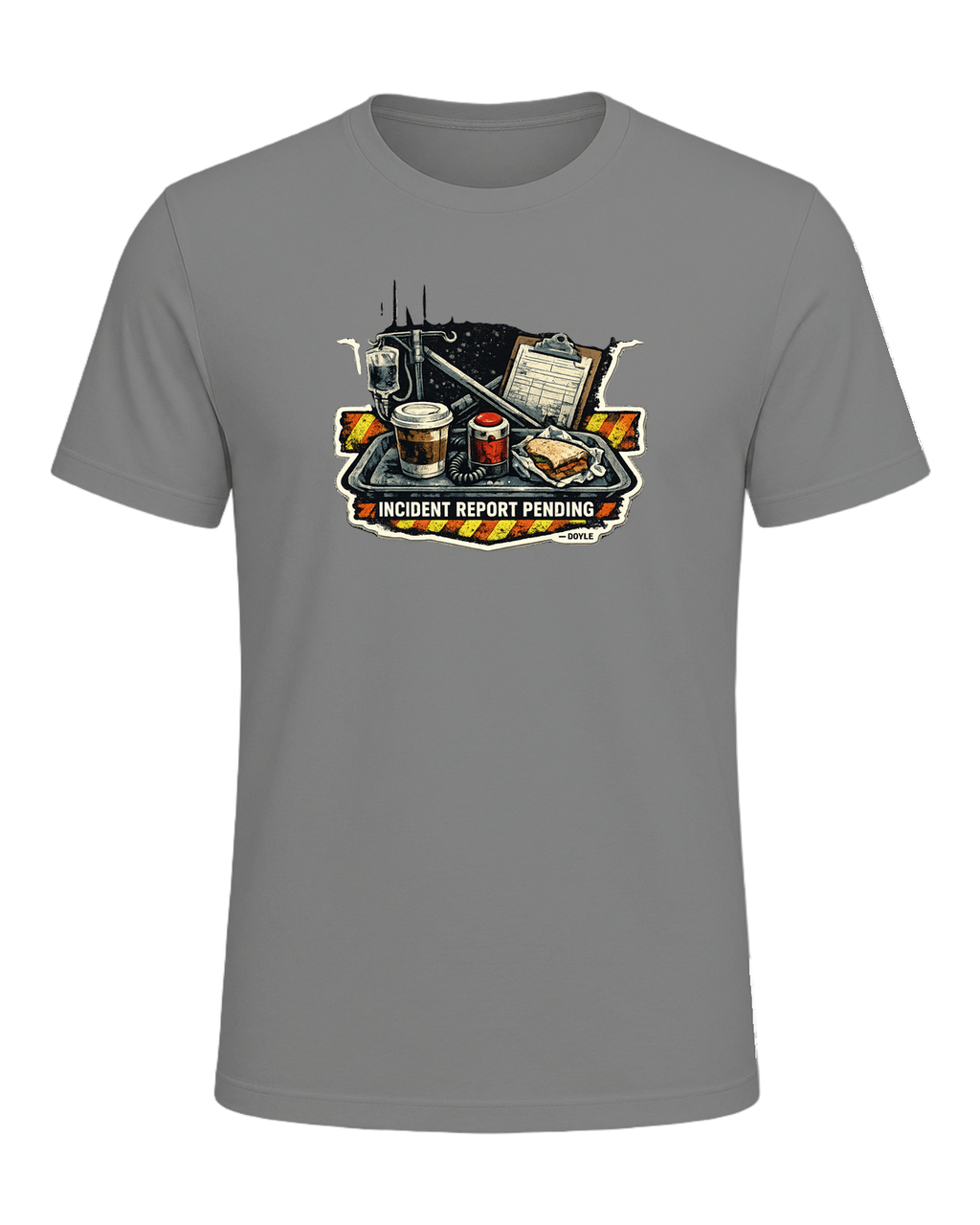 Lunch Break Incident Report Pending Tee — Deep Heather