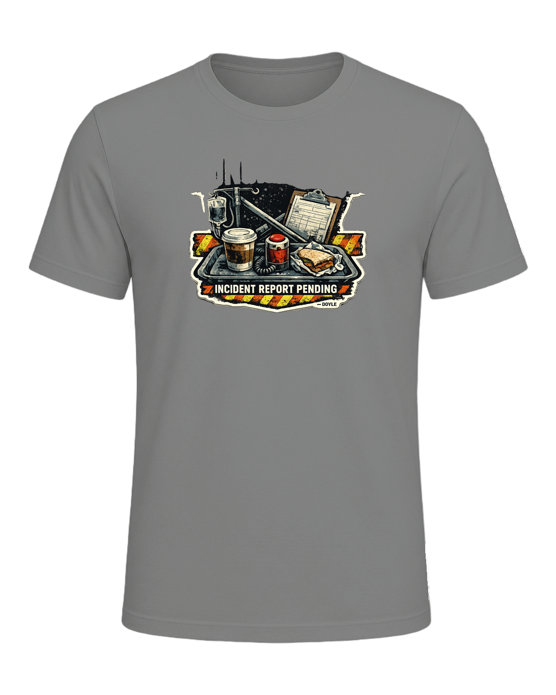 Lunch Break Incident Report Pending Tee — Deep Heather