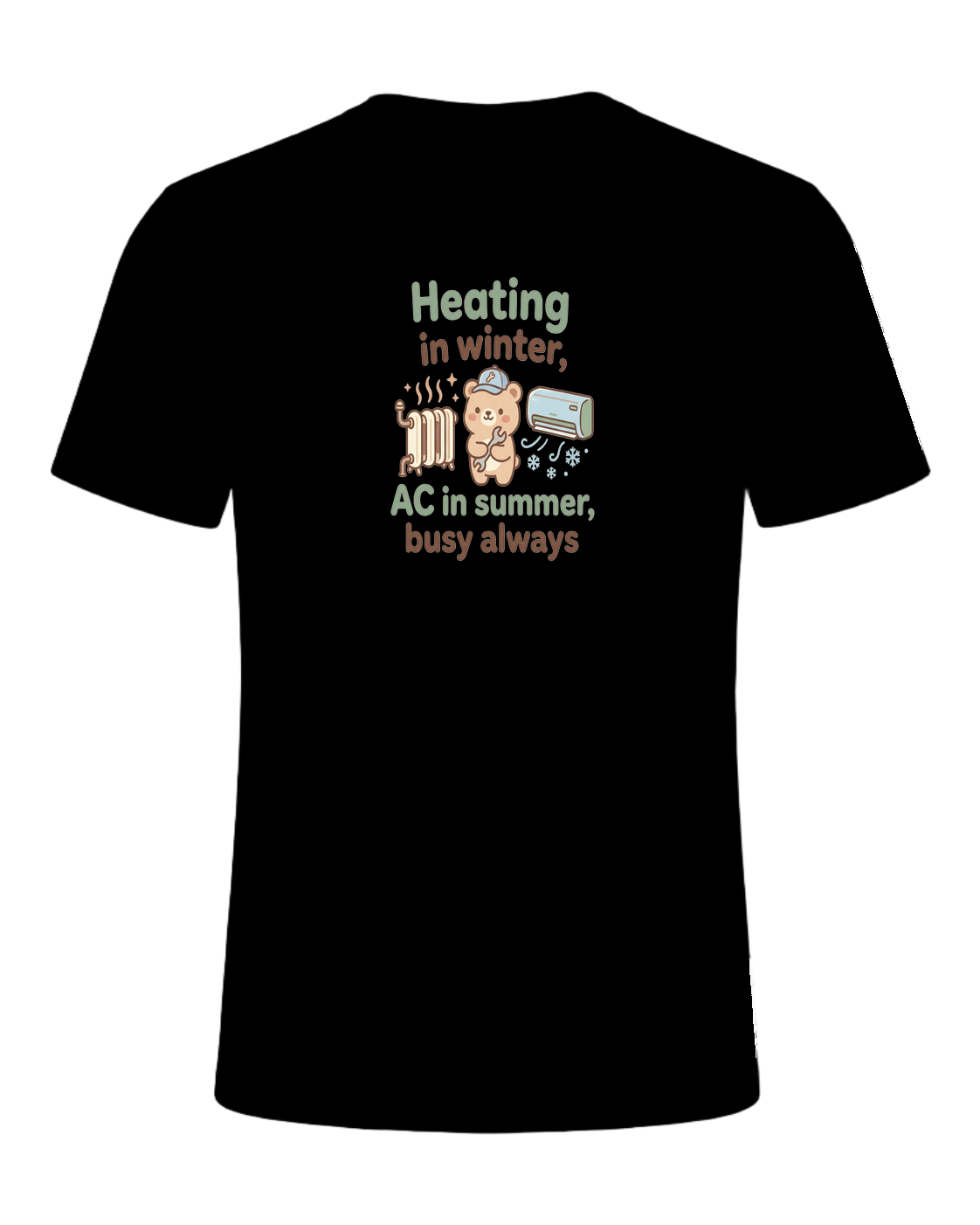 Heating in winter, AC in summer, busy always — Black