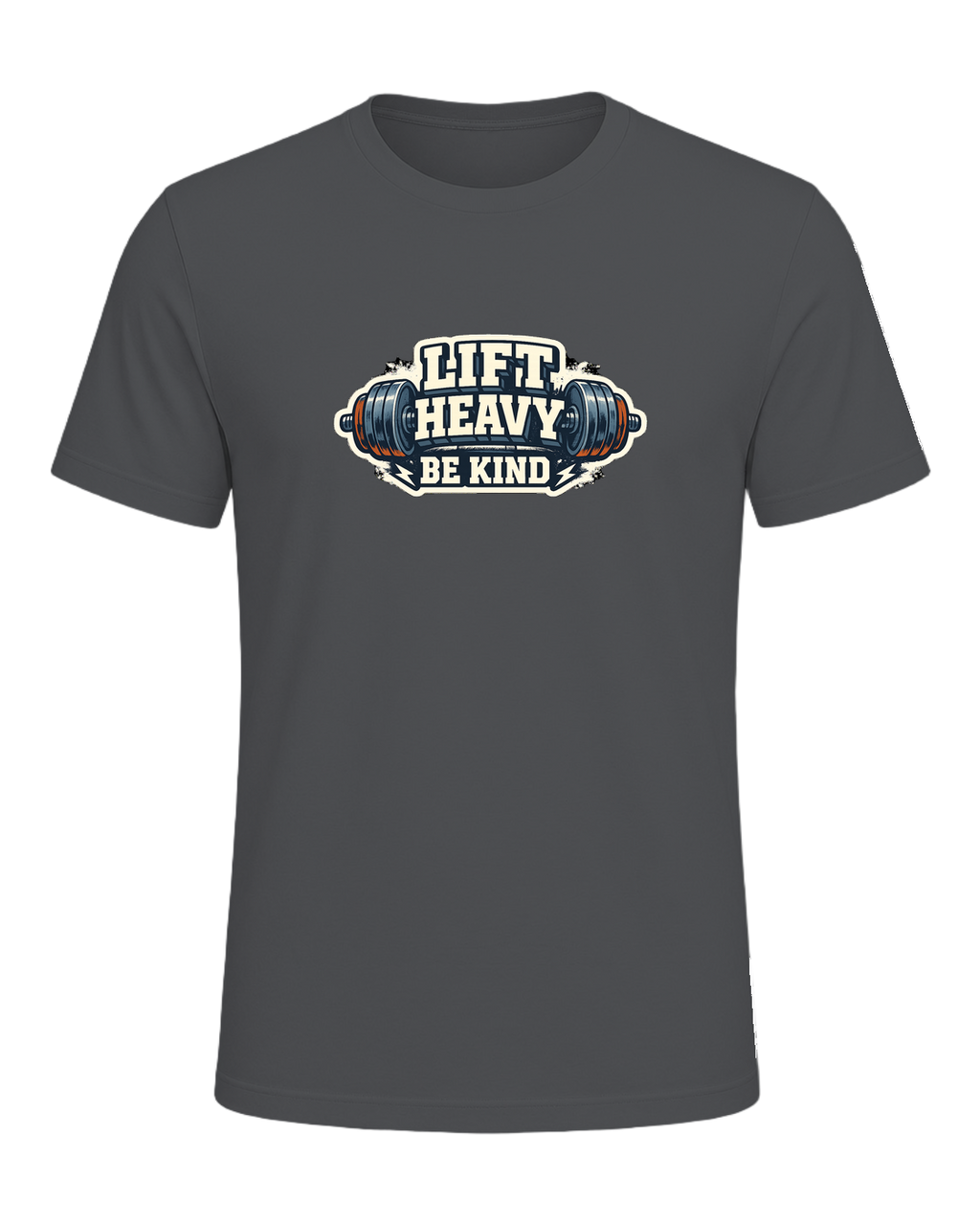 A bold barbell gym tee for lifters who train heavy and keep the room kind. — Asphalt