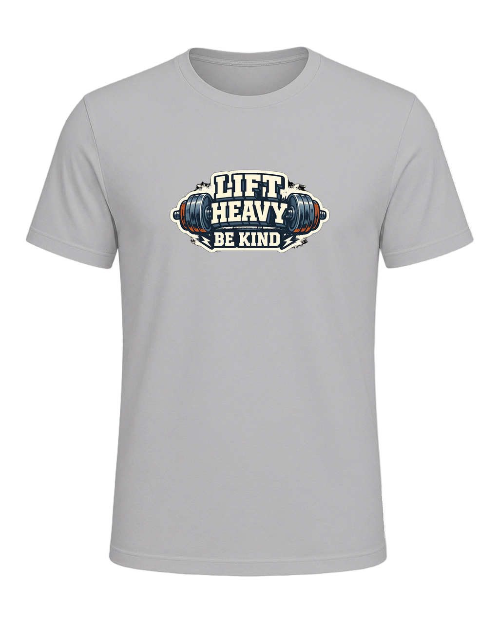 A bold barbell gym tee for lifters who train heavy and keep the room kind. — Athletic Heather