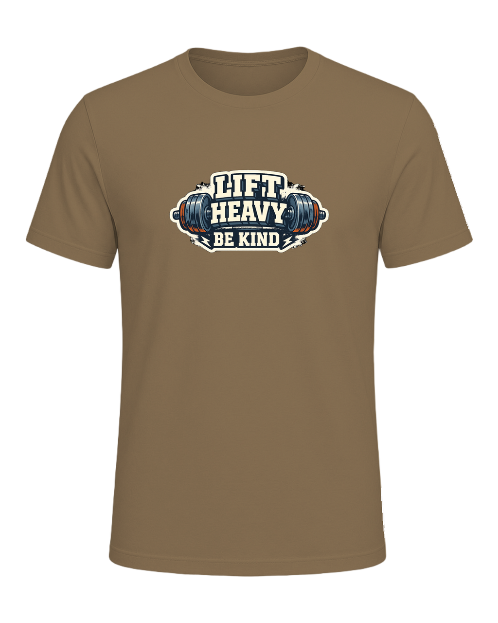 A bold barbell gym tee for lifters who train heavy and keep the room kind. — Heather Olive