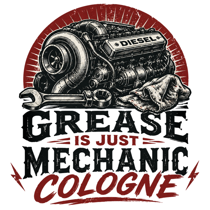 Grease Is Just Mechanic Cologne - Mexican Sign Style