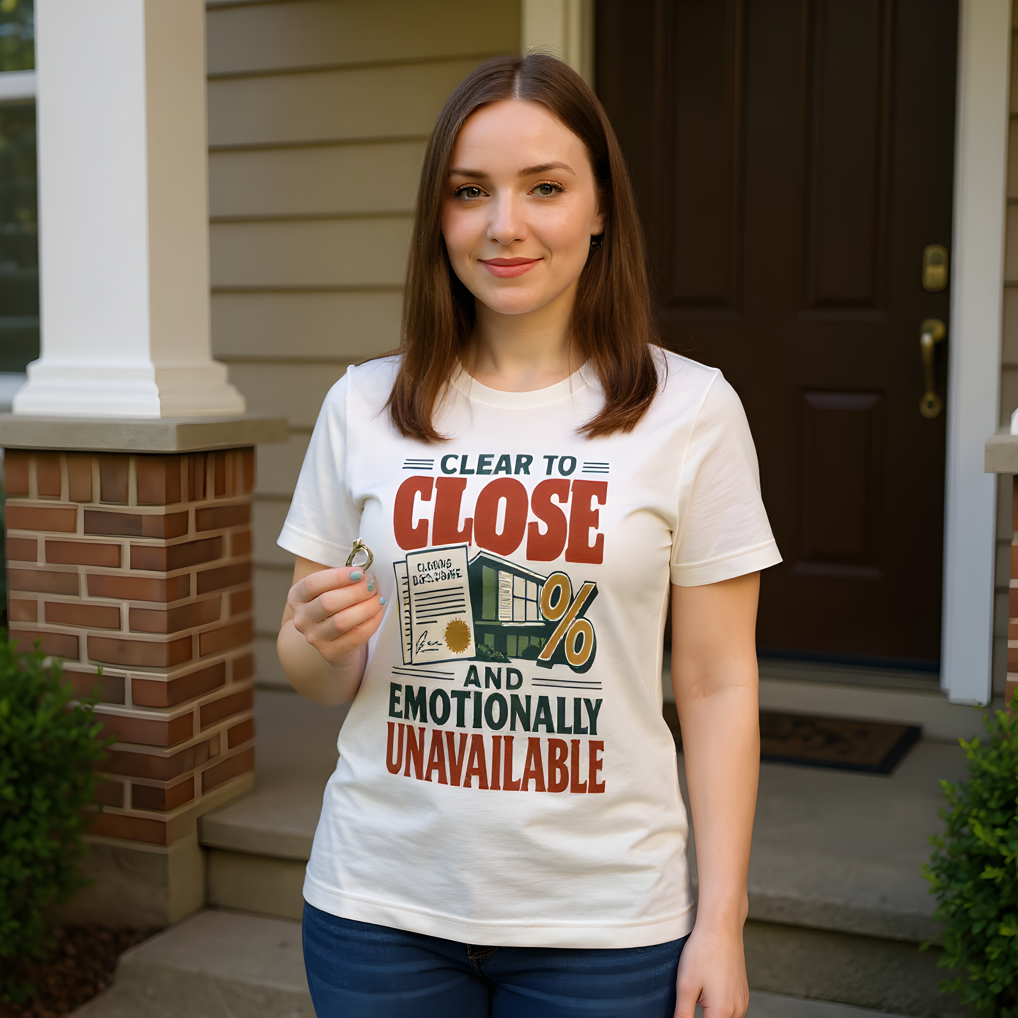 Funny Mortgage T-Shirt — Clear to Close and Emotionally Unavailable — mortgage t-shirt design