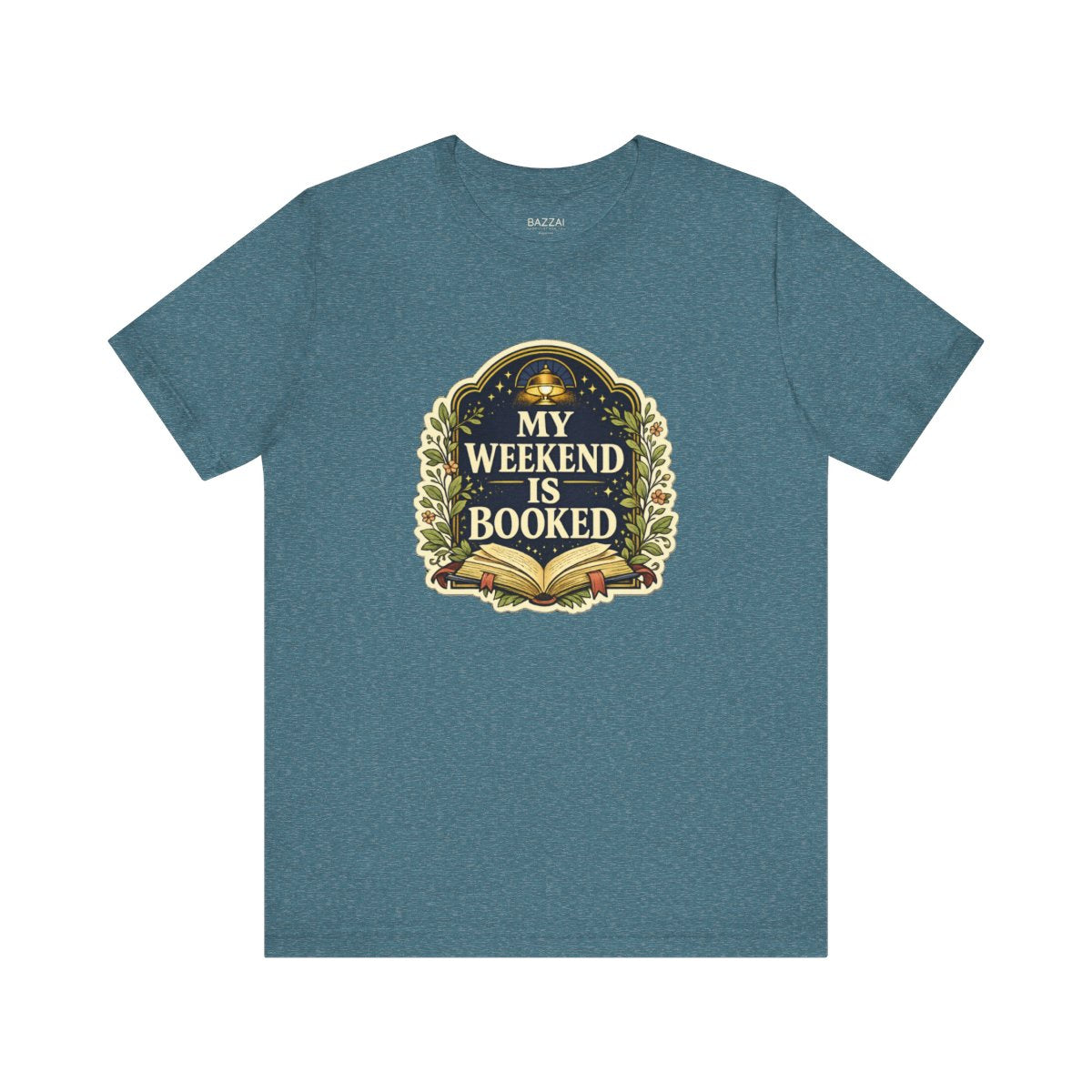 Bookworm Gift T-Shirt — The Weekend Is Already Booked — books t-shirt design by Margaux