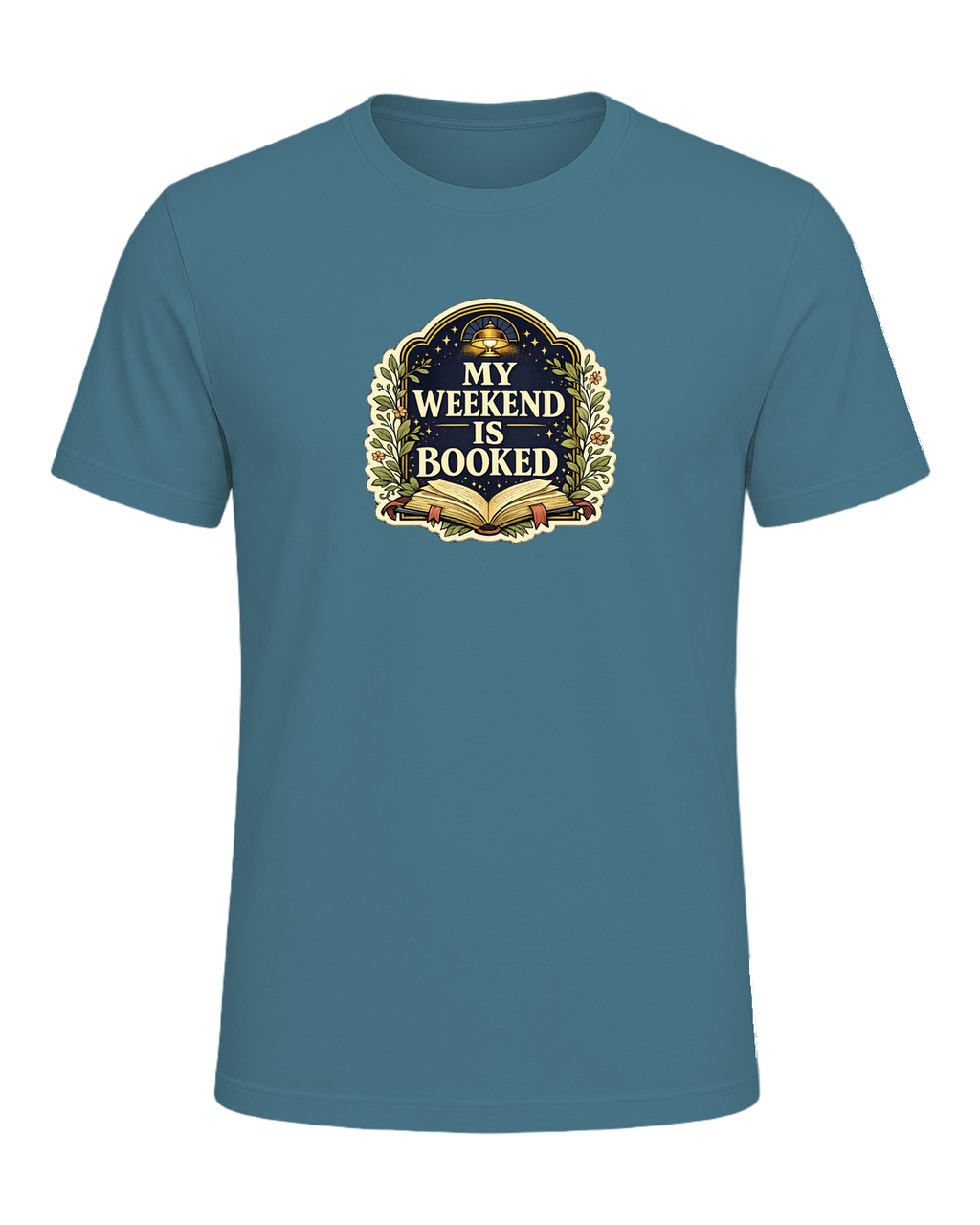 A cozy vintage library tee for readers whose weekend plans are already booked. — Heather Deep Teal