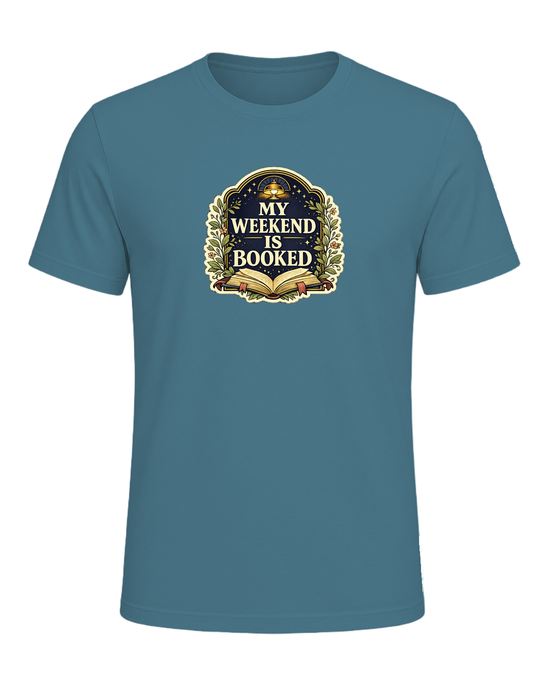 A cozy vintage library tee for readers whose weekend plans are already booked. — Heather Deep Teal