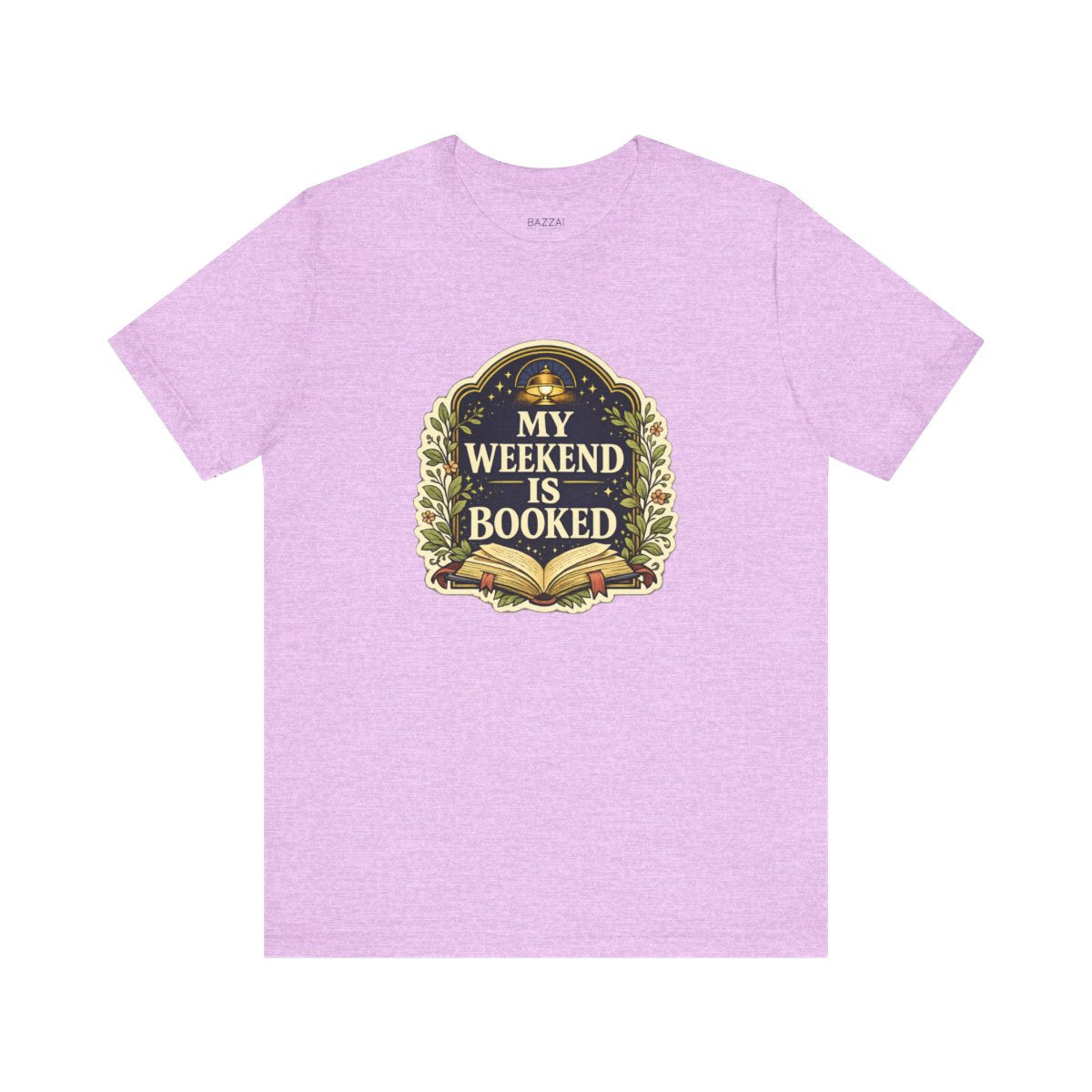 Bookworm Gift T-Shirt — The Weekend Is Already Booked — books t-shirt design by Margaux