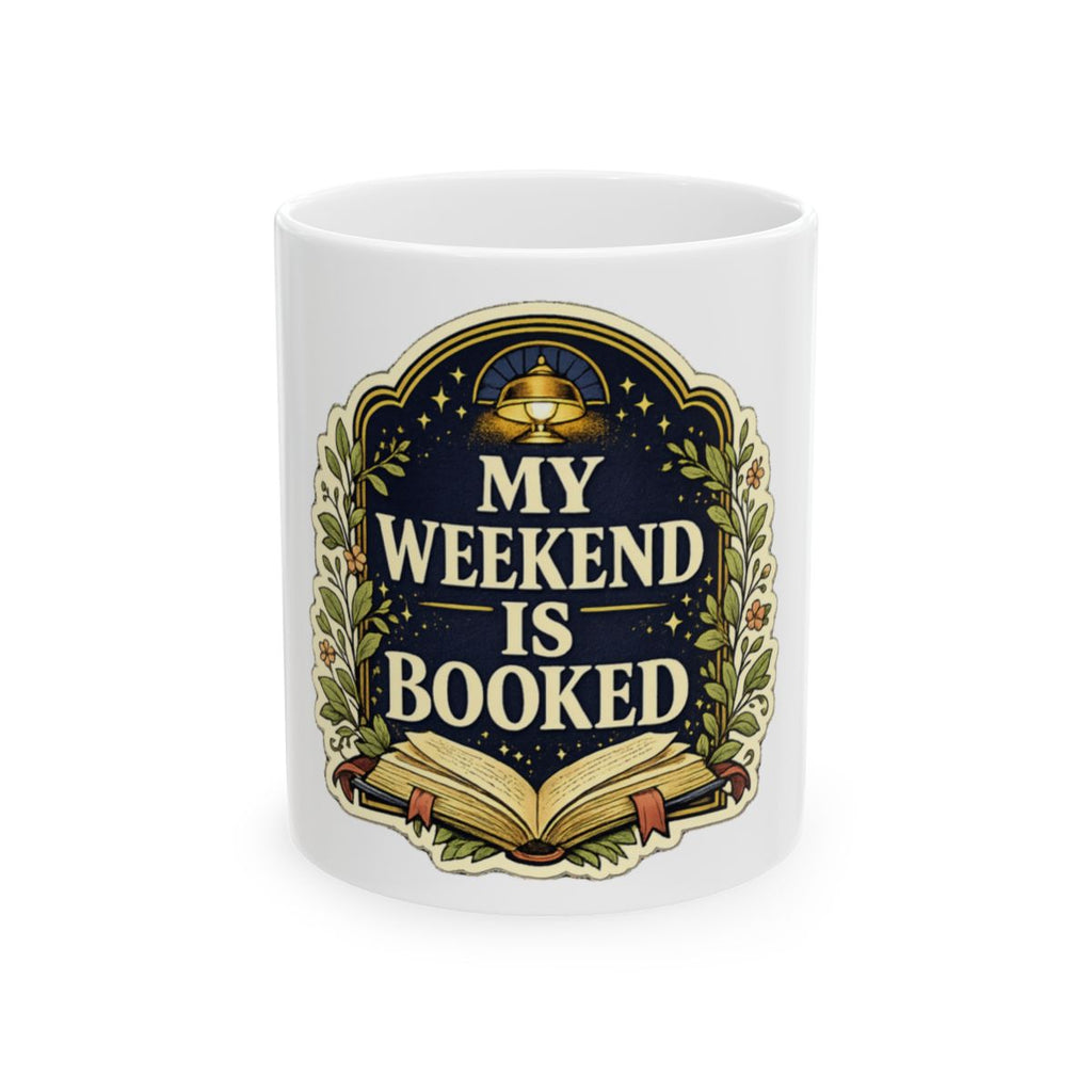 A cozy vintage library tee for readers whose weekend plans are already booked. Mug